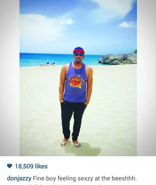 Don Jazzy Looks Cute In New Beach Photos [See Them]